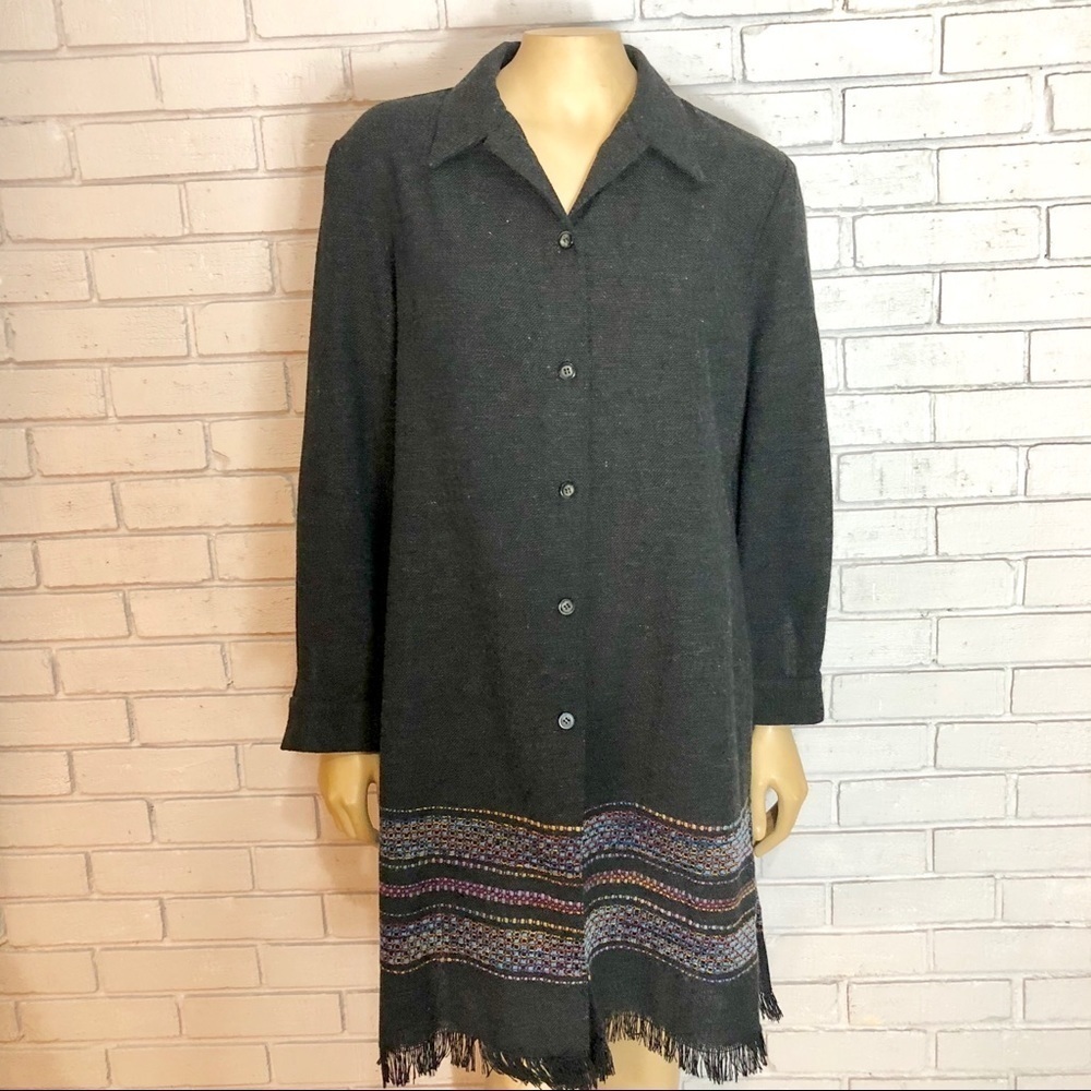 T. Garment Long Lightweight Button Down Jacket‎